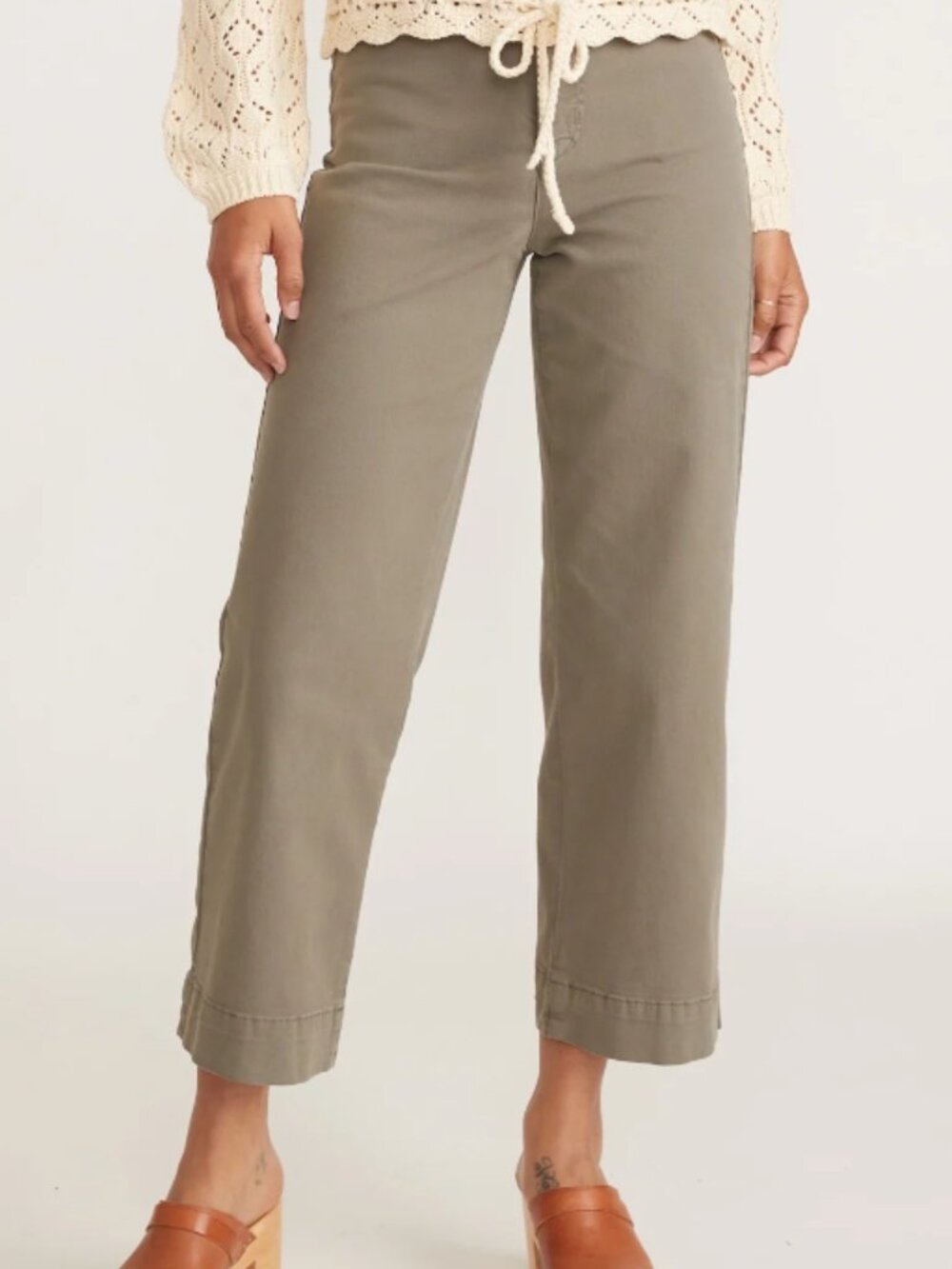 Marine Layer Bridget Crop Pant Olive Green - Size 4